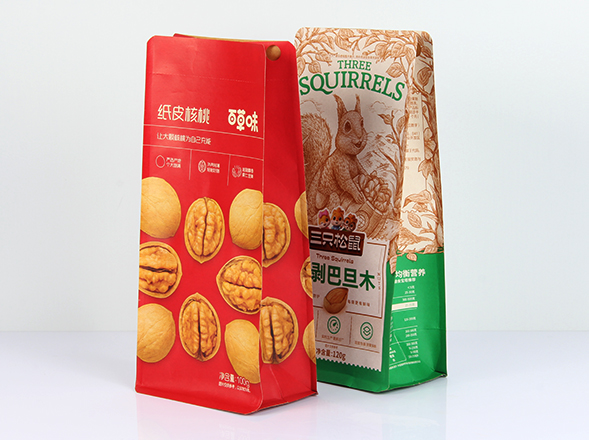 定制手剥巴旦木食品八边封牛皮纸袋100g核桃包装袋子机器封口袋