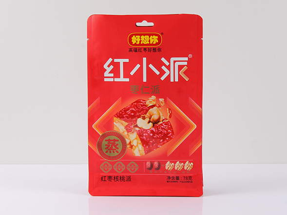 定制红枣核桃派八边封袋VU工艺局部亮食品包装袋干果镀铝袋子